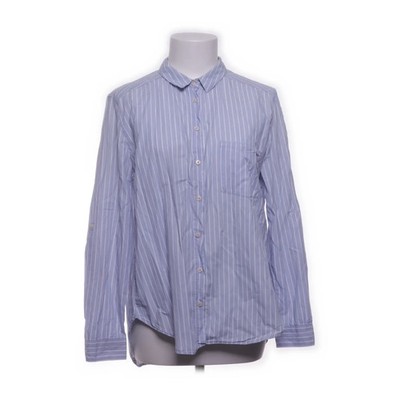 Zara Basic, Hemd, Größe: L, Z1975DENIM, Blau/Weiß, Baumwolle, Streifen #QjF