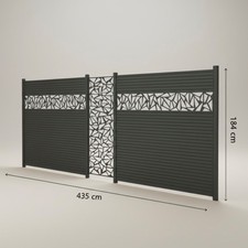 WPC Sichtschutzzaun Anthrazit 4,35m Komplettset Trigon Design Garten Zaun