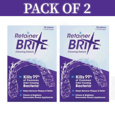 Retainer Brite Box Tablets 96ct-Pack Of 2 Free Shipping