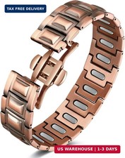 Copper Magnetic Therapy Bracelet for Men with 5X Strength Magnets,99.99 Pure Co