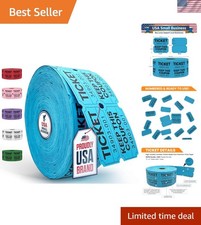 2000 Pcs 1000 Pairs Raffle Tickets Double Roll, 50/50 Blue Raffle Tickets for...