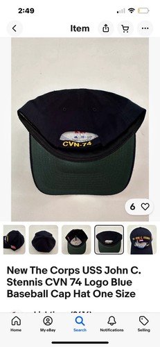 New The Navy Corps USS John C. Stennis CVN 74 Blue Baseball Cap Hat One Size - Picture 5 of 8