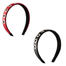 Punk Rivets Hair Accessory PU Leather Gothic Headband for Daily Wear and Parties
