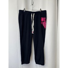 Y2K capri sweatpants with pink cheetah print heartSize M waist 17.5