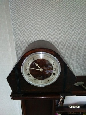 GROSSES GARRARD WESTMINSTER GLOCKENSPIEL 8 TAGE MANTELUHR SCHLÜSSEL & ANLEITUNG SEHR GUTER ZUSTAND C