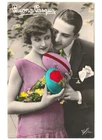 1936 Postcard Lovers Easter Eggs - Love Message Under The Stamp