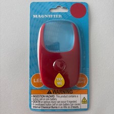 NEW Pocket Sized LED Light Word Magnifier Loupe with Batteries Included