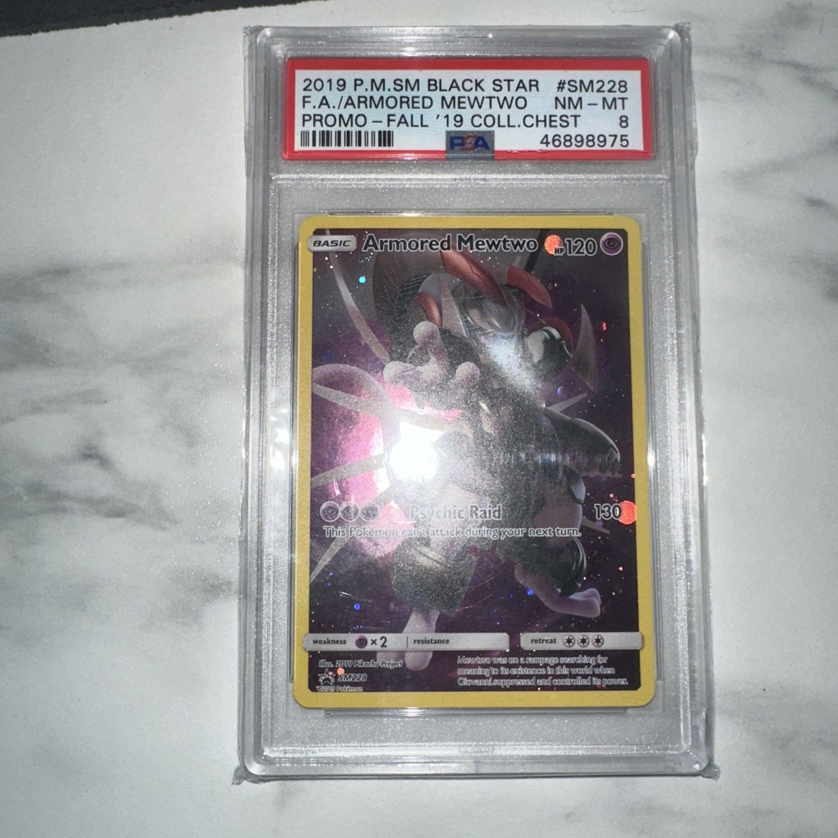 Armored Mewtwo SM228 PSA 8 - 2019 Sun & Moon Promo Coll. Chest