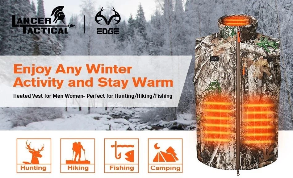 USB Heated Vest Lightweight Hunting Hiking with 10000 Mah Battery Pack - product detail image 4