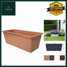 Durable Window Box Planter Slim Rectangle Terracotta Pot 40cm x 18cm x 14cm