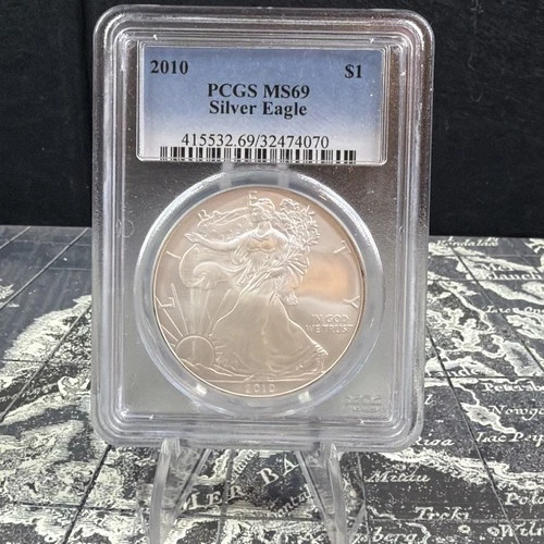 2010 $1 SILVER EAGLE PCGS MS69