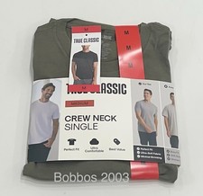 True Classic Men's Perfect Fit Short Sleeve Crew Neck Single T-Shirt, Green, M