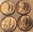 Qty 4 1945 D Lincoln Wheat Cent UNC - AB146