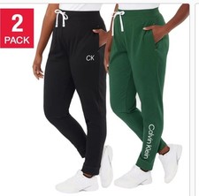 NWT Calvin Klein Women's French Terry Joggers 2-Pack Sz L