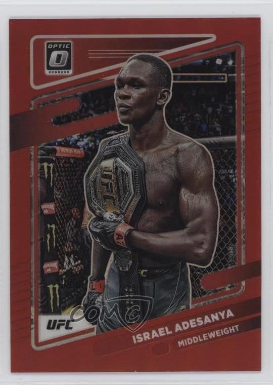 2022 Panini Donruss Optic UFC Red Prizm 2/199 Israel Adesanya #6 10ps