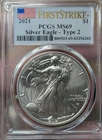 PCGS MS69 2021 Silver Eagle First Strike TYPE 2