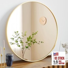 Gold Round Wall Mirror 30 Inch, Bathroom Mirrors for 30"L x 30"W Gold-round