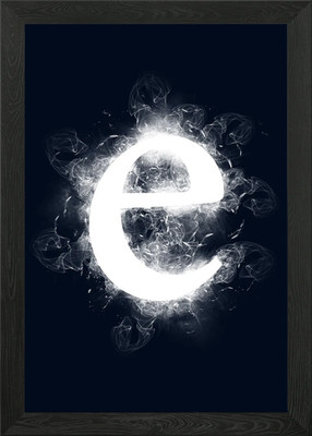 e small letter smoky Framed Wall Art Poster Canvas Print Picture