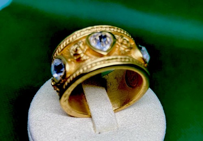 #ad #ad Elizabeth Taylor LOVE BLOOMS Ring Hearts Roses Gift From R. Burton 22k Size 7 $74.50