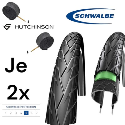 2x Schwalbe Energizer Active plus Fahrrad Reifen + SV Schlauch 28 x 2.00 50-622