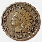 Indian Head Penny Lot of "1" VERY NICE 1909 GOOD OR BETTER°$ FREE SHIPPING $#V74