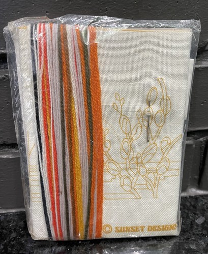 Jiffy Stitchery Crewel kit ricamo "Pussywillow Paesaggio MCM Sunset Designs - Foto 4 di 10