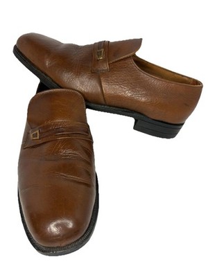 Size 10 1/2 EEE  IRON AGE CO Steel Toe Work Loafers  Brown Cognac
