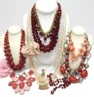VINTAGE TO NOW FASHION COSTUME JEWELRY NECKLACE LOT ASSORTED TYPES & MATERIALS