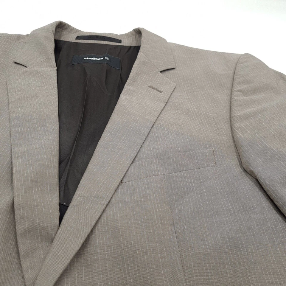 Strellson Blazer куртка костюм серый в полоску хлопок мужчин Ot9 размер ЕС 50 Великобритании/США 40 - Изображение 4 из 4