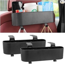2PCS Car Headrest Backseat Organizer with Cup Holder, Seat Back Hanging Black