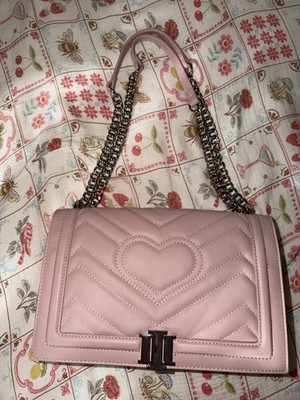 Pink Quilted Heart Flap Shoulder Bag