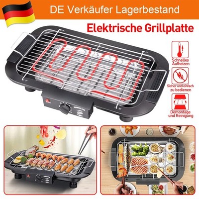Elektrischer Tischgrill 1800W Partygrill mit Thermostat Elektro Grill für Balkon