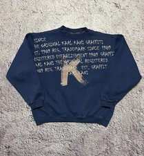 Karl Kani Sweatshirt Crewneck Blue Graphic Logo Size L