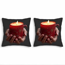 Set of 2 18x18in Throw Pillow Covers - Elegant Floral Pattern Design