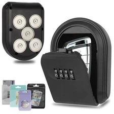 Magnetic Key Box for Under Car, Hide a Key Outside with Combination Lock Box, Re