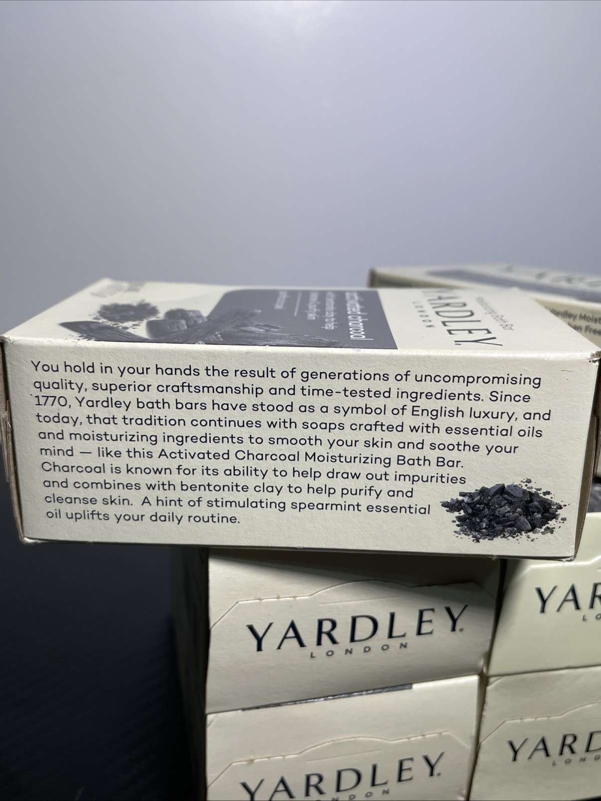 Lot of 6 Bars Yardley London Activated Charcoal Moisturizing Bath Soap 4.25oz Ea