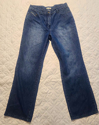 Christopher & Banks Women s Bootcut Jeans Blue Medium Wash Denim 5-Pocket 0036