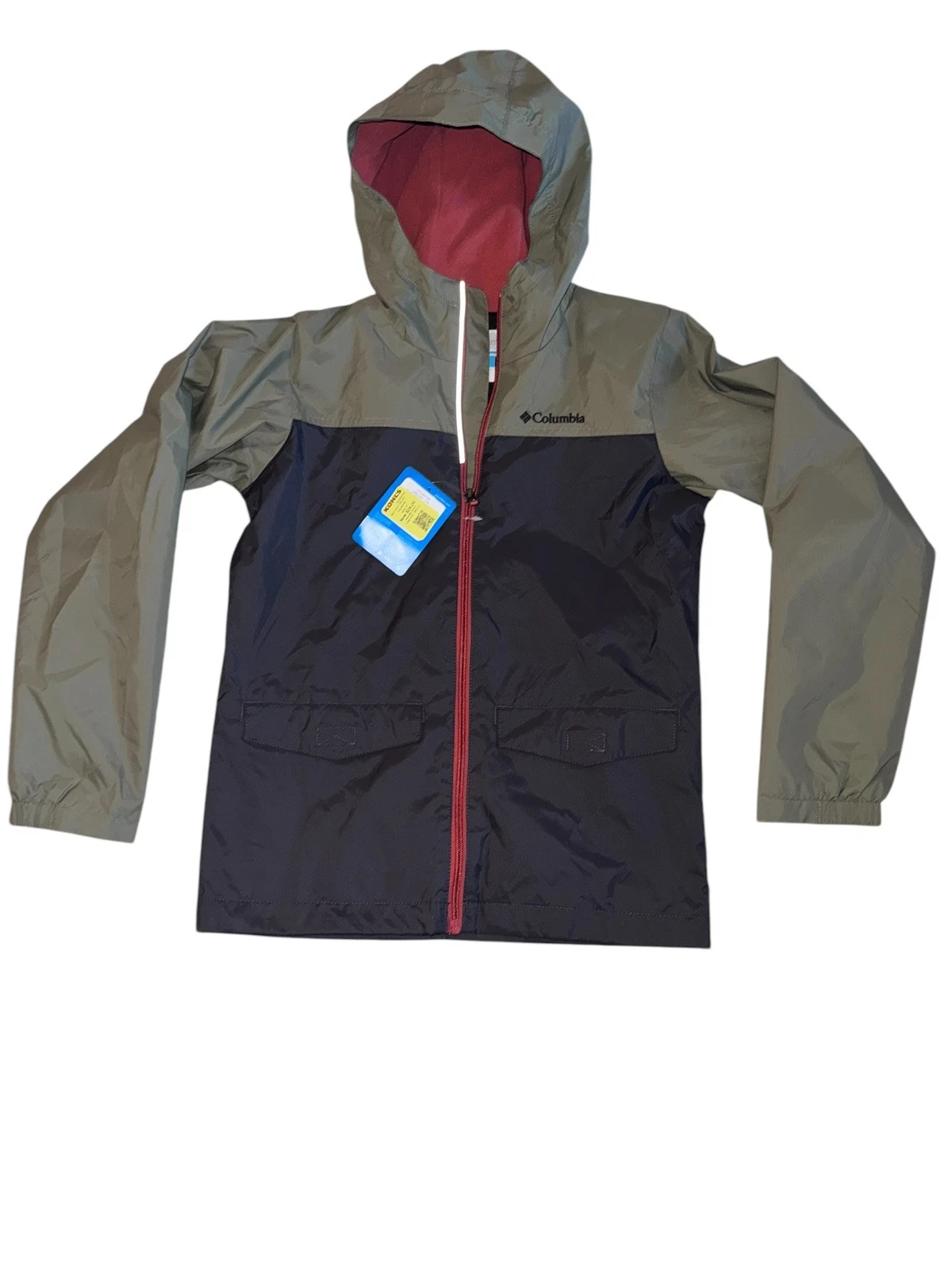 Columbus Rain Great Jacket Boys Medium New Hood Full Zip Outdoor Hunting Fishing