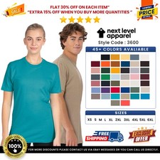 Next Level Apparel 3600 Unisex Premium Plain TShirt Super Soft Tee Blank T Shirt