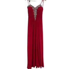 Blondie Nites by Stacy Sklar Red Jeweled Sweetheart Empire Waist Prom Dress 7