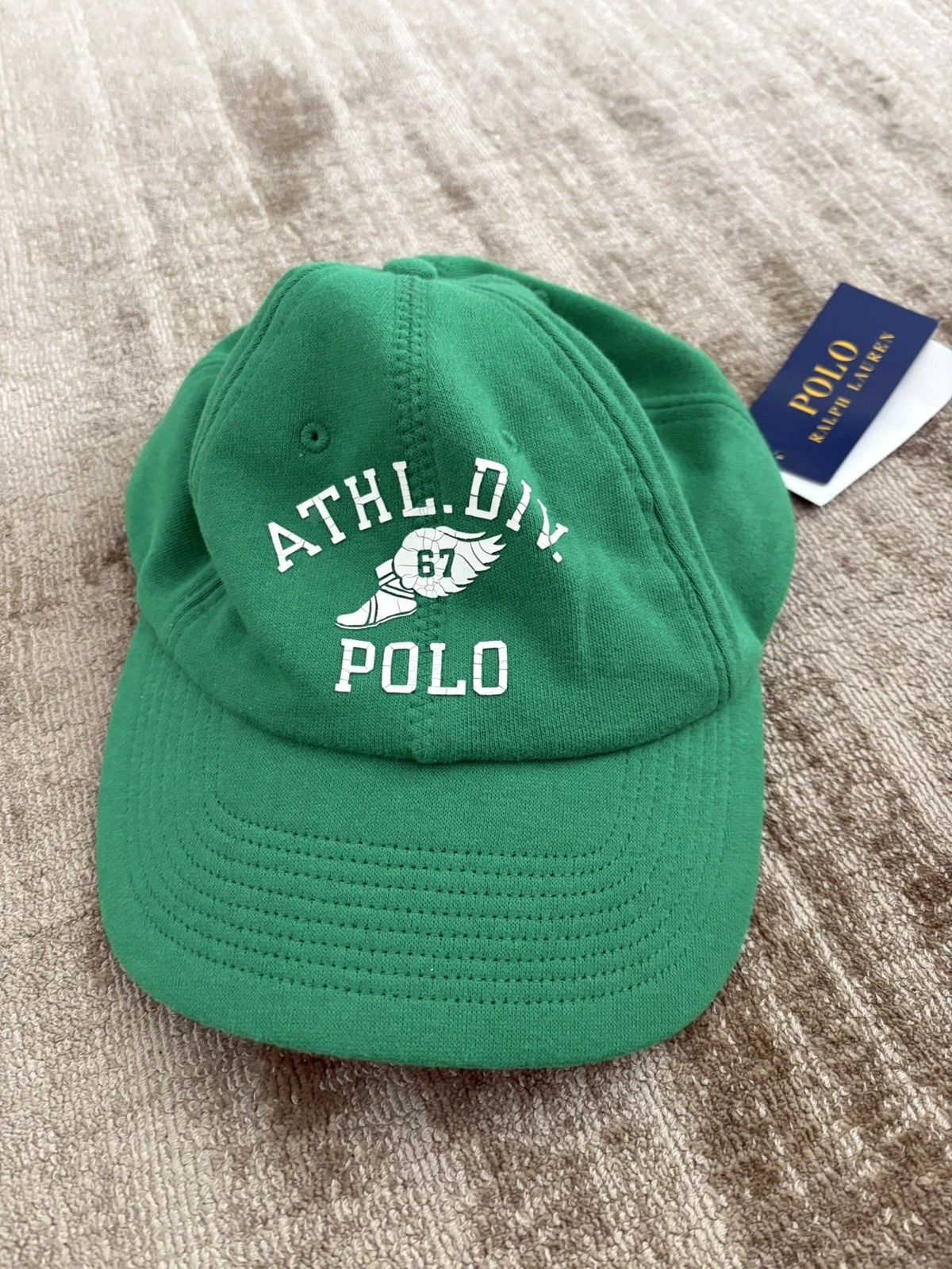 NWT MENS POLO RALPH LAUREN FLEECE BASEBALL CAP / HAT (MSRP $59.50)