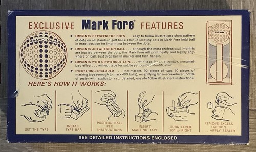 Vintage NEW Mark Fore Golf Ball Marker Kit, Model 500 NOS OLD RARE - Picture 2 of 6