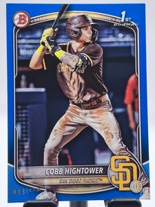2025 1st Bowman Chrome Prospects Blue Reptile Cobb Hightower Padres 9/150 HD