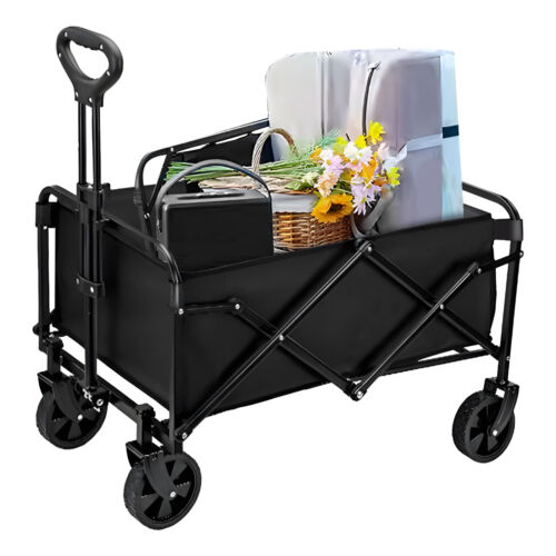 300LB Capacity Foldable Wagon Cart With All-Terrain Wheels For Beach Garden