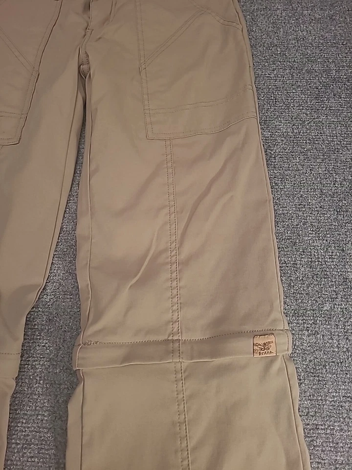 Prana Pants Womens 4 Tall 4x33 Khaki Monarch Convertible Zip Off Shorts 4x15 - Image 4 of 4