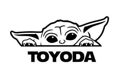 Toyoda Car Decal, Star Wars Meme Decal, Toyota Parody Sticker, Nerd Humor Decal,
