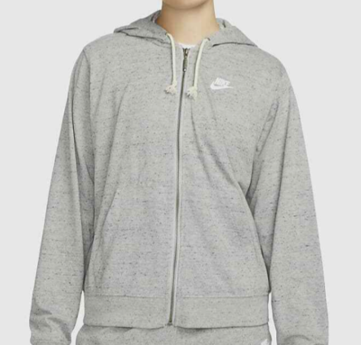 New Nike Sportswear Gym Women's Sz 2XL Full-Zip Hoodie Grey