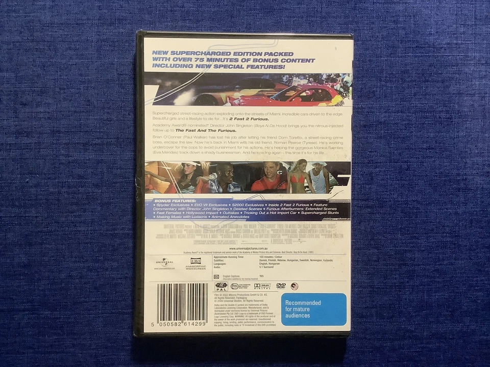 2 Fast 2 Furious | Supercharged Edition (DVD, 2003) Region 4 New Sealed - Image 2 of 2