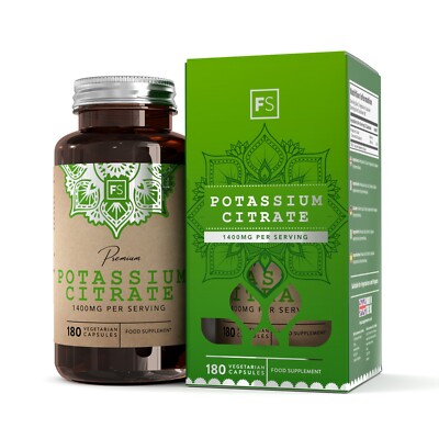 Kaliumcitrat Kapseln hochfest 700mg | vegan, hergestellt in Großbritannien, ohne Füllstoffe