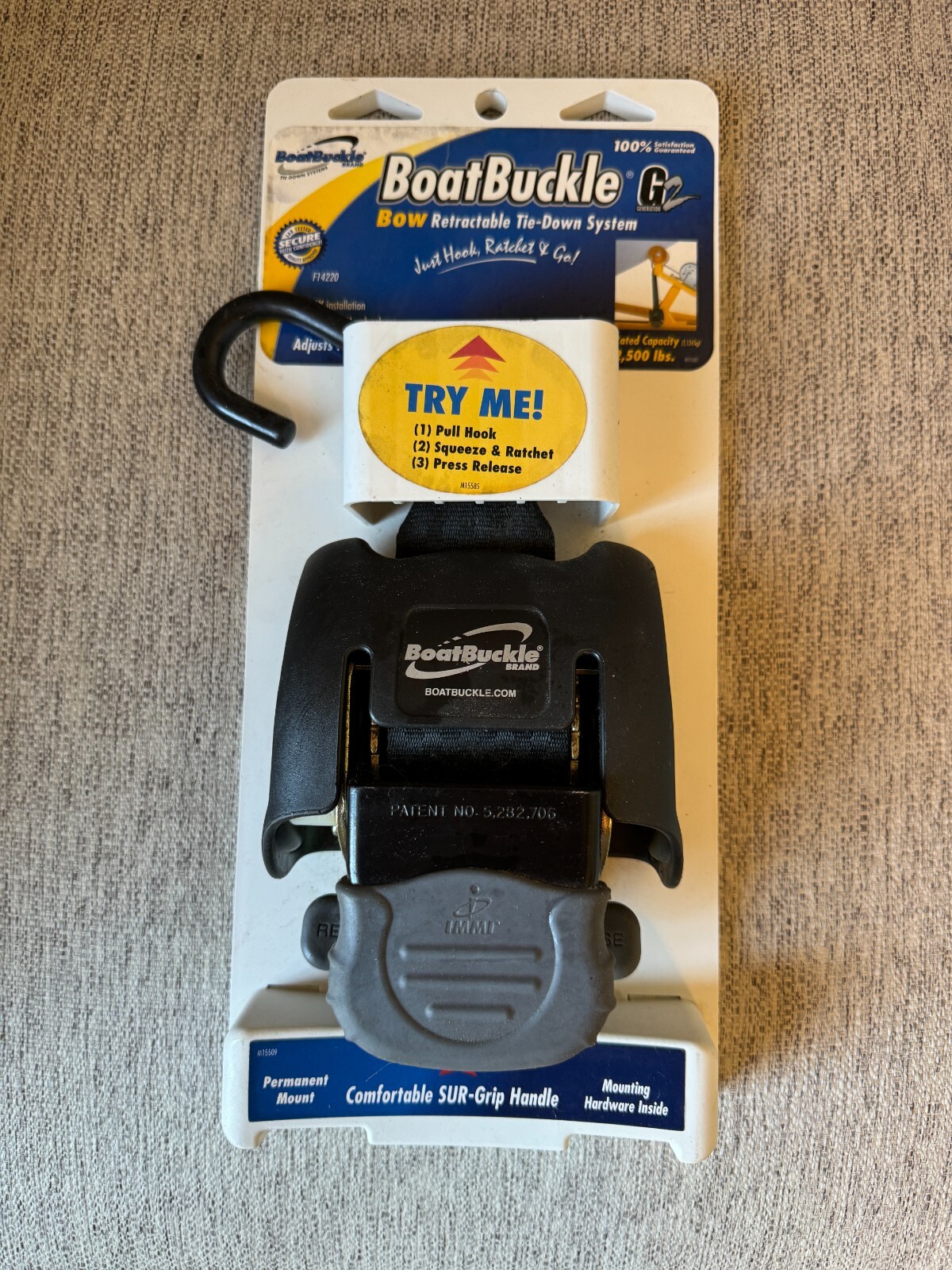 BoatBuckle G2 Stainless Steel Retractable Transom TieDown (43Inch